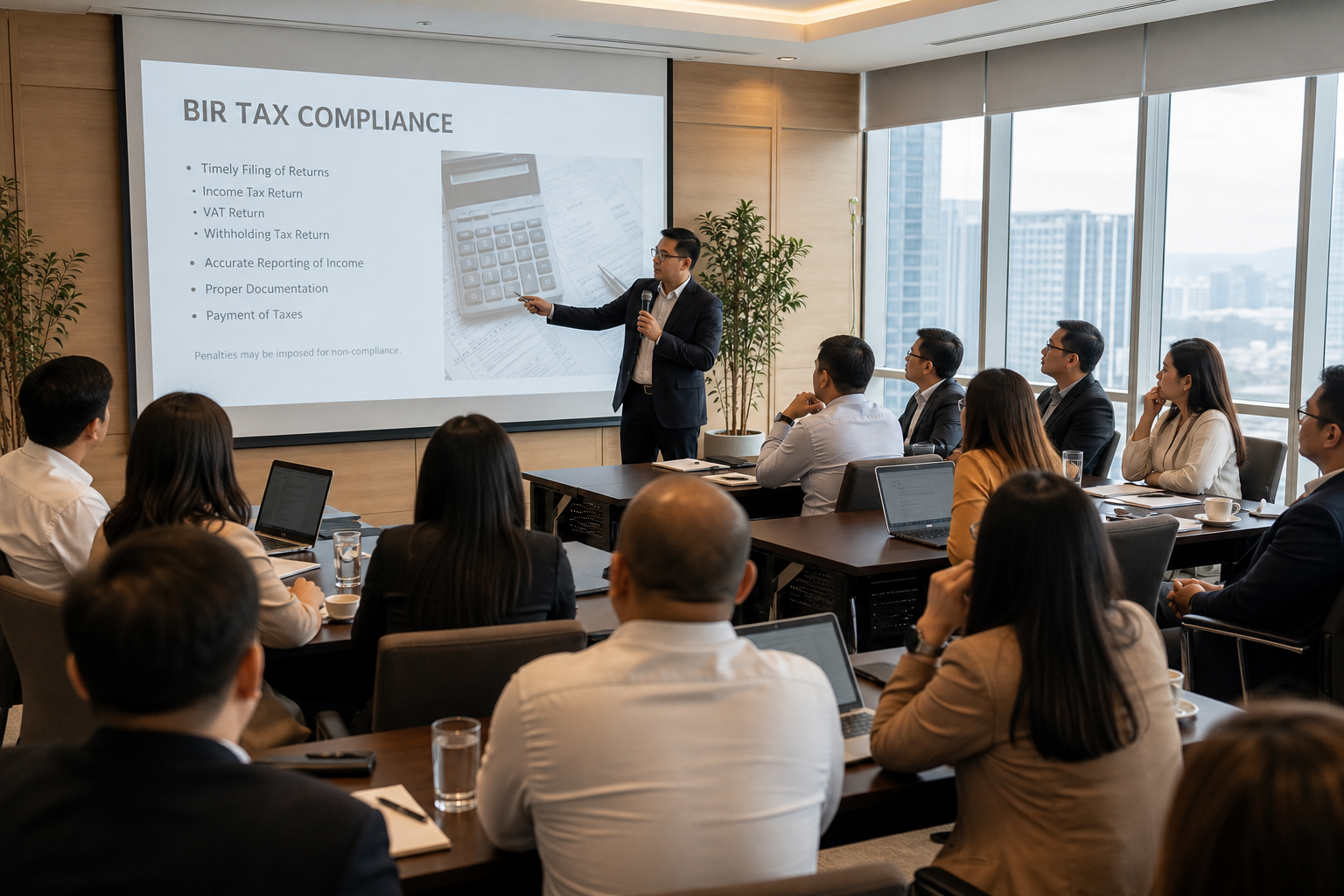 Professionals attending a TAPI tax seminar